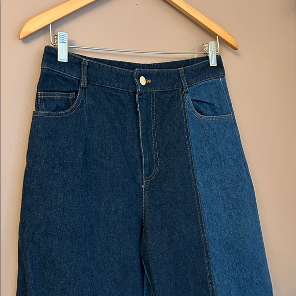 Sugar Cilantro Colorblock Two Tone Dark Medium Wash Straight Size 28 - Picture 5 of 10